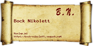 Bock Nikolett névjegykártya